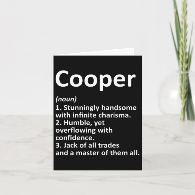 Cooper Definition Personalized Name Funny Birthday Card (Front)