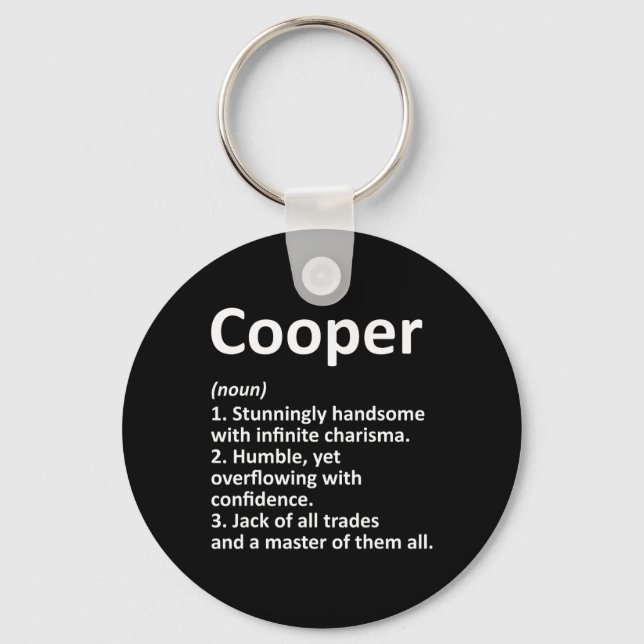 Cooper Definition Personalized Name Funny Birthday Keychain (Front)
