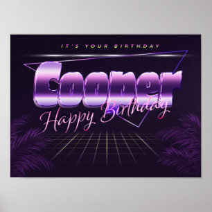 Cooper Nom Vorname lila retro Poster Geburtstag