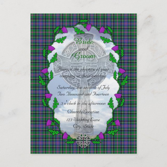 Cooper Scottish Wedding Invitation Postcard (Front)