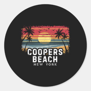 Coopers Beach New York Surfboard Beach _1 Classic Round Sticker