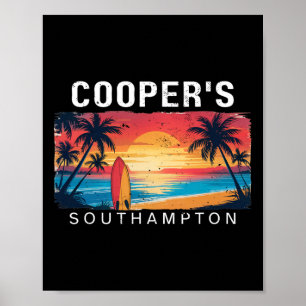 Cooper's Beach Southampton Men Women Surfing _1 Poster