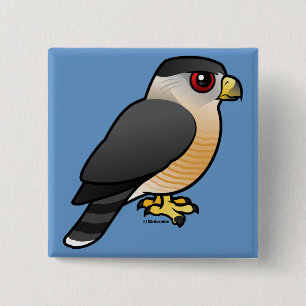 Cooper's Hawk 2 Inch Square Button