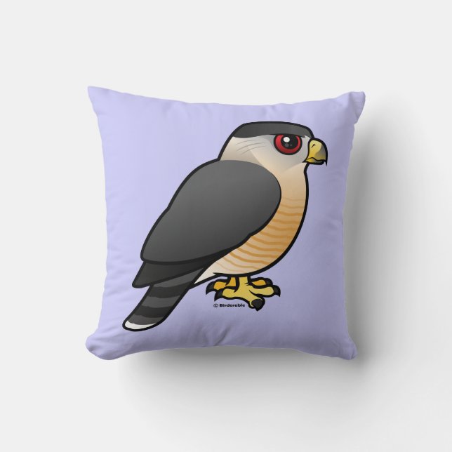 Cooper's Hawk Throw Pillow (Front)