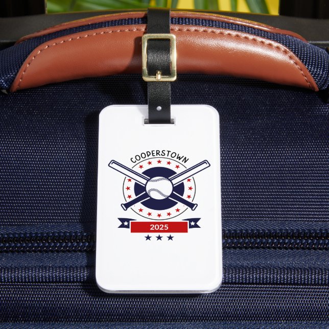 Cooperstown 2025 luggage tag (Front Insitu 2)