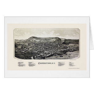 Cooperstown, carte panoramique de NY - 1890