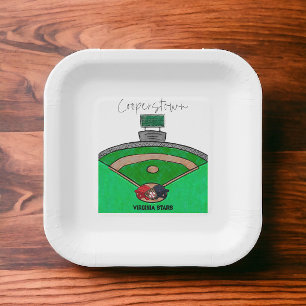 Cooperstown Field Team Party Personalized Paper Plate