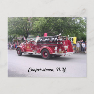 Cooperstown, N.Y.  Retired Fire  Truck Postcard