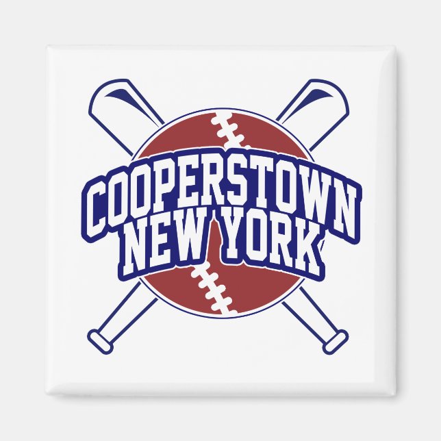 Cooperstown New York Baseball Magnet (Front)