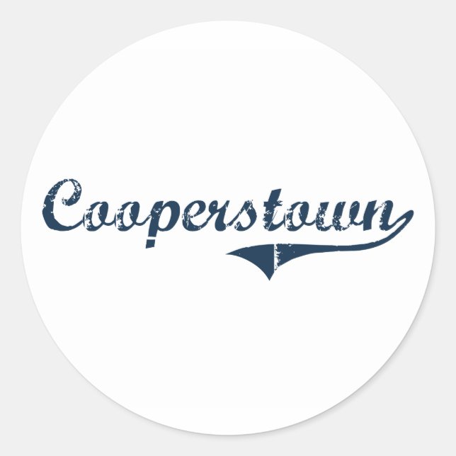 Cooperstown New York Classic Design Classic Round Sticker (Front)