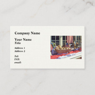Cooperstown NY - Bakery Window With American Flags Business Card