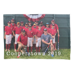 Cooperstown NY Baseball Team Photo Coach Player Pillowcase