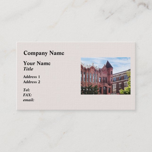 Cooperstown NY - First National Bank Building Business Card (Front)