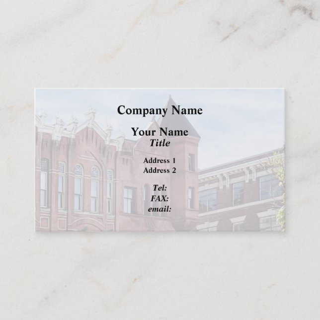 Cooperstown NY - First National Bank Building Business Card (Front)