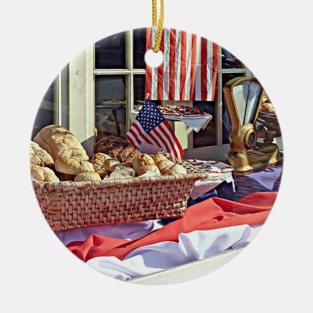 Cooperstown NY - First National Bank Building Ceramic Ornament (Front)