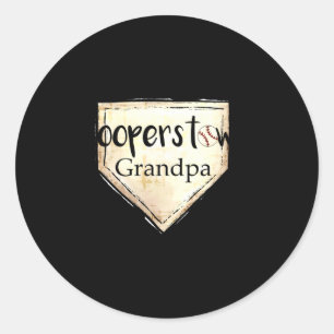Cooperstown Ny Grandpa Cute Baseball Classic Round Sticker