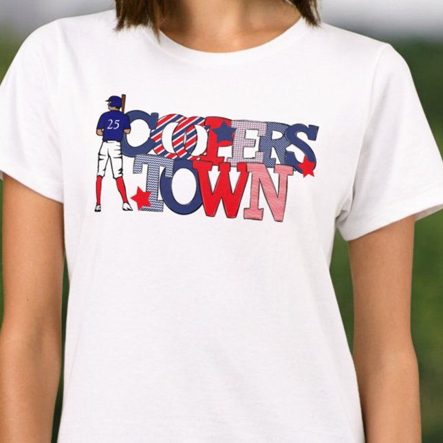 Cooperstown Patriotic Letters Baseball Player Year T-Shirt (Creator Uploaded)