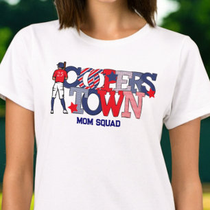 Cooperstown Patriotic Mom Squad Baseball  T-Shirt