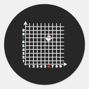 Coordinate (6,7) Funny Math Teacher Christmas 67 M Classic Round Sticker