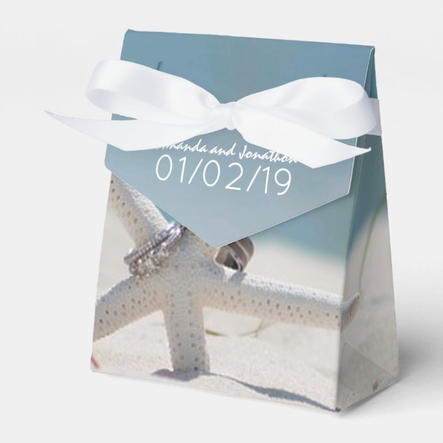 Coordinated Beach Wedding Theme Suite Thank You Favor Box (Front Side)
