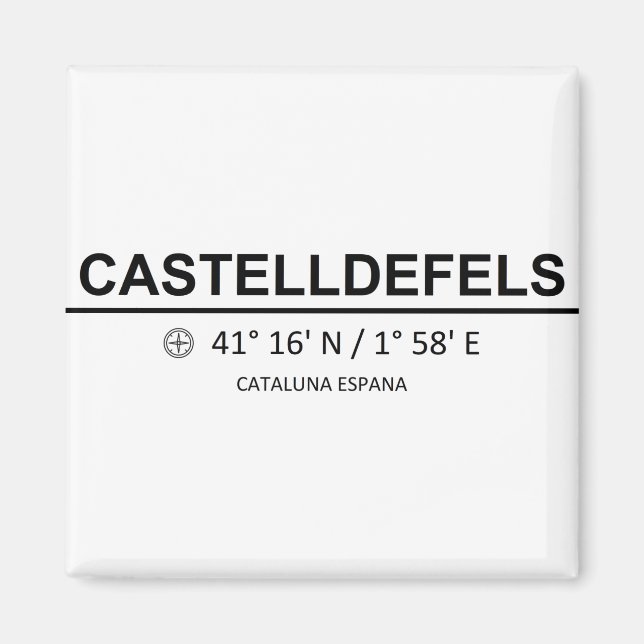 Coordinates Castelldefels Magnet (Front)