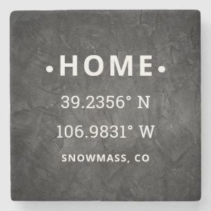 Coordinates First Home new house Housewarming Gift Stone Coaster