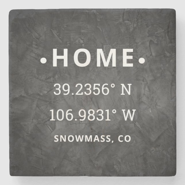 Coordinates First Home new house Housewarming Gift Stone Coaster (Front)
