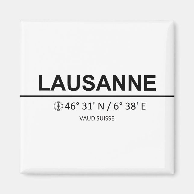 Coordinates Lausanne Magnet (Front)