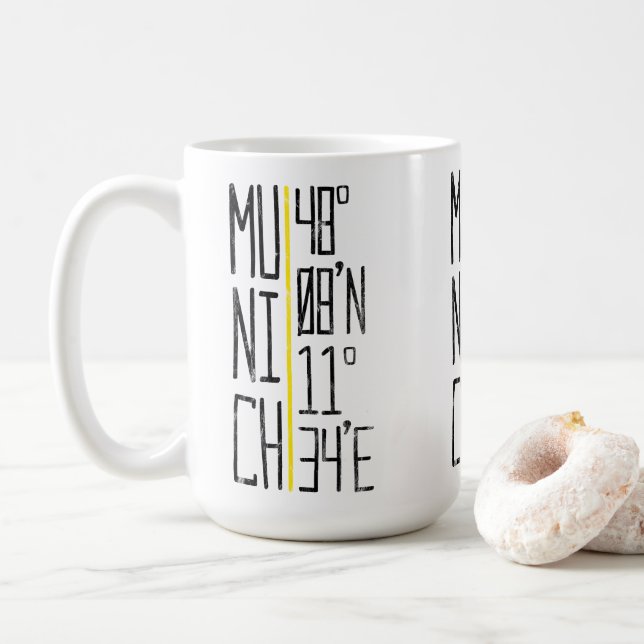 Coordinates of Munich Mug, München Coffee Mug (With Donut)