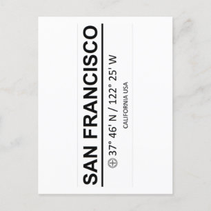 Coordinates San Francisco Postcard