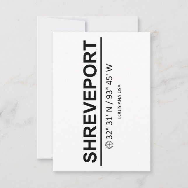Coordinates Shreveport Thank You Card (Front)