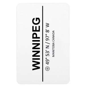 Coordinates Winnipeg Magnet