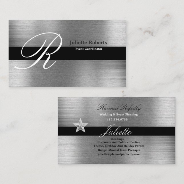 Coordinateur des événements Silver & Black Cartes  (Devant / Derrière)
