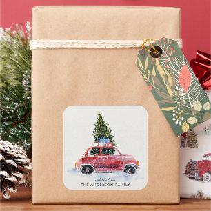 Coordinateur Sticker de Noël - Voiture rouge Vinta