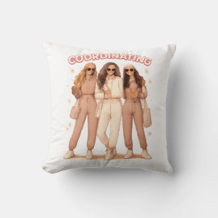 Coordinating Outfit Aesthetic Besties Vibes Throw Pillow