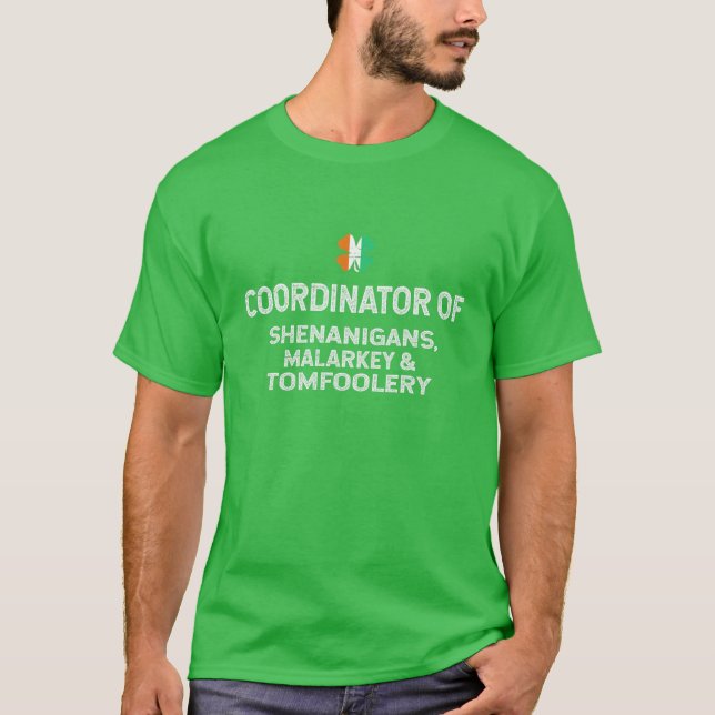 Coordinator Of Shenanigans Malarkey Tomfoolery Pat T-Shirt (Front)