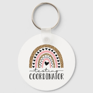 Coordinator Rainbow Leopard Test Day Teacher Stude Keychain