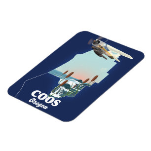 Coos Oregon Travel map Magnet