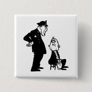 Cop and burglar 2 inch square button