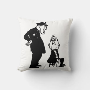 Cop and burglar throw pillow