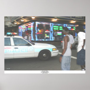 Cop Car at Night, New Orleans, Louisiana Poster