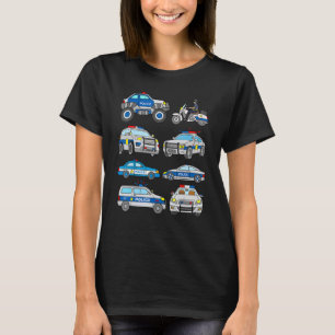 Cop Cars Police Vehicles Monster Truck Boy Girl Me T-Shirt