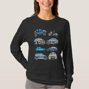 Cop Cars Police Vehicles Monster Truck Boy Girl Me T-Shirt