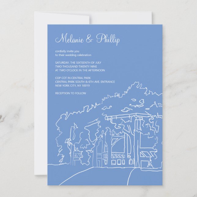 Cop Cot Central Park Wedding Invitation (Front)