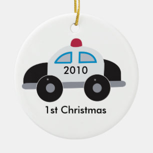 COP POLICE Baby's First Christmas Customizable Ceramic Ornament