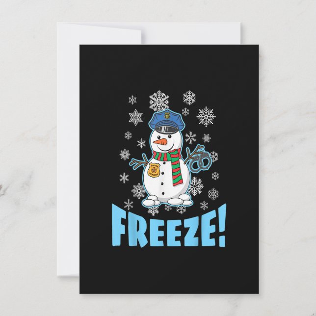 Cop Snowman, Ugly Christmas For Men Women, Funny H Invitation (Front)