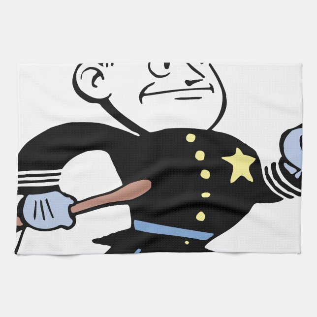 Cop Vintage Kitchen Towel (Horizontal)