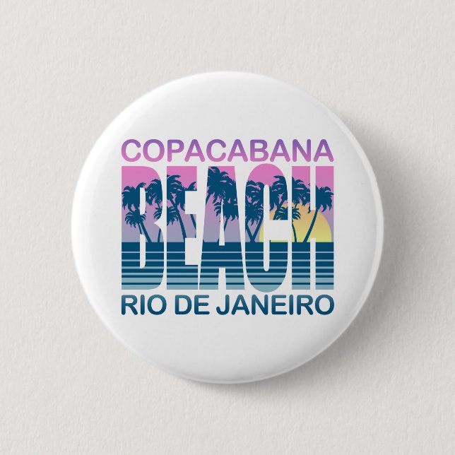 Copacabana Beach 2 Inch Round Button (Front)