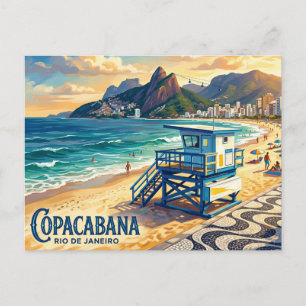 Copacabana Beach Brazil Postcard