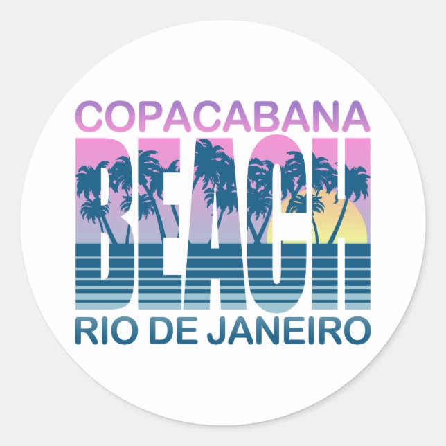 Copacabana Beach Classic Round Sticker (Front)